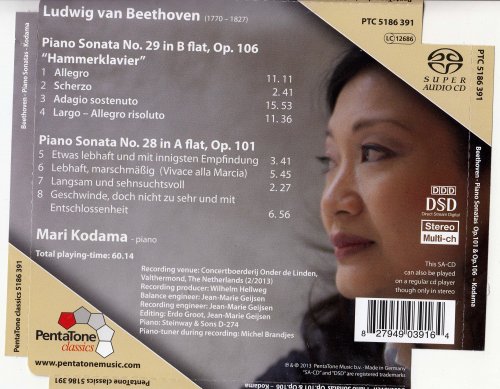 Mari Kodama – Beethoven: Piano Sonatas 28, Op. 101 & 29, Op. 106 "Hammerklavier" (2013) [SACD]