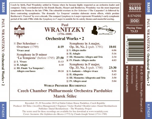 Czech Chamber Philharmonic Orchestra Pardubice & Marek Štilec - Wranitzky: Orchestral Works, Vol. 2 (2021) [Hi-Res]