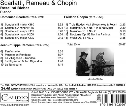 Rosalind Bieber - Scarlatti, Rameau & Chopin: Piano Works (2016) [Hi-Res]