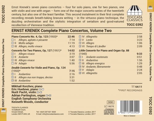 Mikhail Korzhev  - Krenek: Complete Piano Concertos, Vol. 2 (2017) Hi-Res
