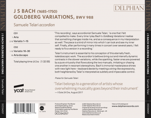 Samuele Telari - Bach: Goldberg Variations (2021) [Hi-Res]