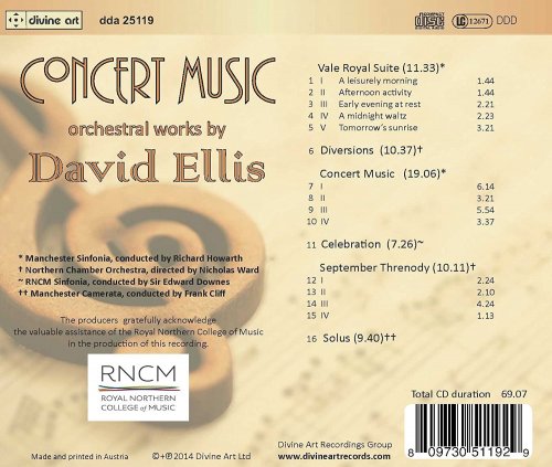 Manchester Sinfonia, Northern Chamber Orchestra - David Ellis: Concert Music (2014) [Hi-Res]