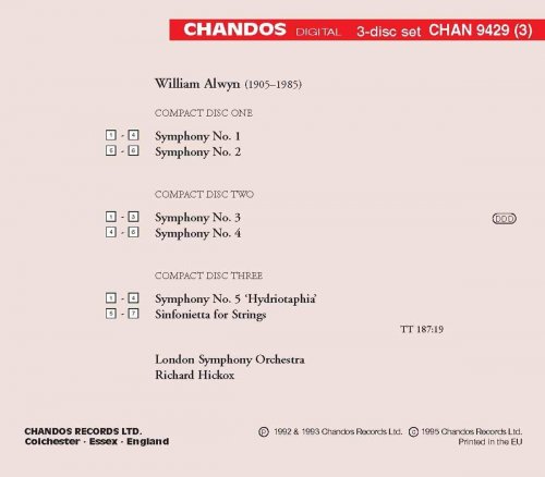 London Symphony Orchestra, Richard Hickox - Alwyn: Complete Symphonies, Sinfonietta for Strings (1993)