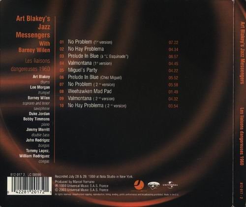 Art Blakey's Jazz Messengers - Les Liaisons Dangereuses 1960 (2003) CD Rip