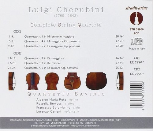 Quartetto Savinio - Cherubini: Complete String Quartets (2008)