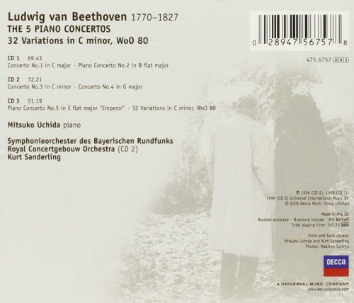 Mitsuko Uchida, Orchestra of the Bavarian Radio, Royal Concertgebouw Orchestra, Kurt Sanderling - Beethoven: Complete Piano Concertos (2005)
