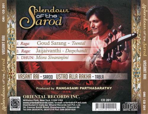 Vasant Rai & Ustad Alla Rakha - Splendour Of The Sarod (2003)