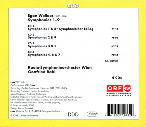 Gottfried Rabl, Radio-Symphonieorchester Wien - Egon Wellesz: The Complete Symphonies (2008) [4CD Box Set]