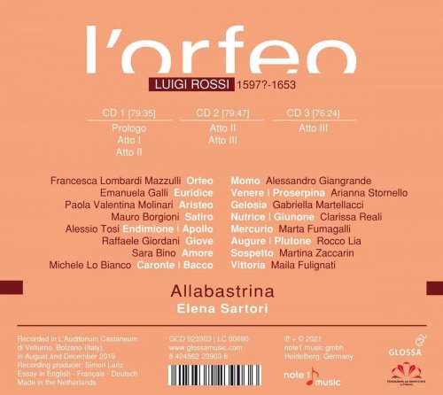 Allabastrina - Rossi: L'Orfeo (2021) Hi-Res