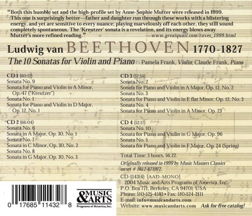 Pamela Frank, Claude Frank - Beethoven: Violin Sonatas Nos. 1-10 (2011)