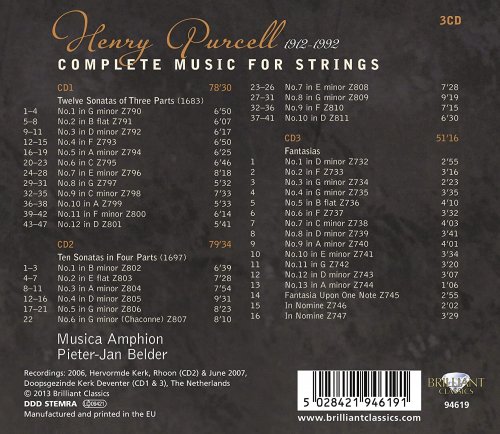 Musica Amphion & Pieter-Jan Belder - Purcell: Complete Music for Strings (2013)