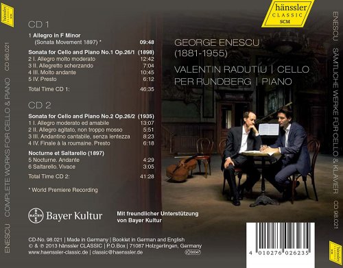 Valentin Radutiu, Per Rundberg - Enescu: Complete Works for Cello & Piano (2013)