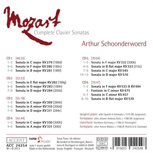 Arthur Schoonderwoerd - Mozart: Complete Clavier Sonatas (2013)