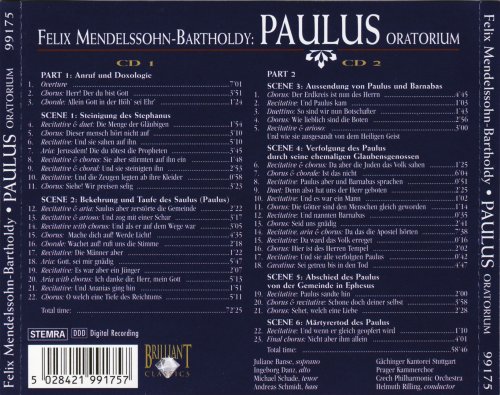 Helmut Rilling, Gachinger Kantorei, Prager Kammerchor, Czech Philharmonic Orchestra - Mendelssohn: Paulus (1995)