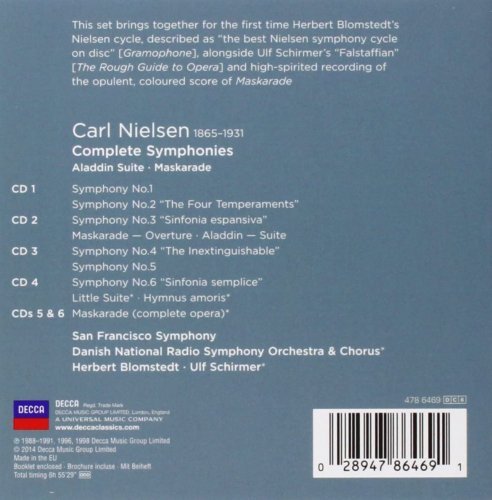 San Francisco Symphony, Herbert Blomstedt, Danish National Radio Symphony Orchestra, Ulf Schirmer, Carl Nielsen - Nielsen: Complete Symphonies; Aladdin Suite; Maskarade [6CD] (2014)