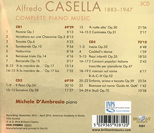 Michele d'Ambrosio - Alfredo Casella: Complete Piano Music (2014)