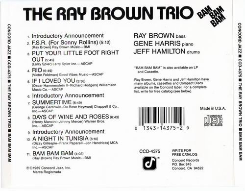 The Ray Brown Trio - Bam Bam Bam (1989)