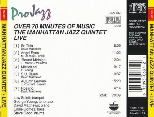 Manhattan Jazz Quintet - Live (1987)