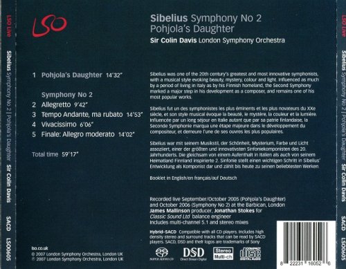 Sir Colin Davis (London Symphony Orchestra) - Sibelius Symphonies No. 2 (2007) SACD