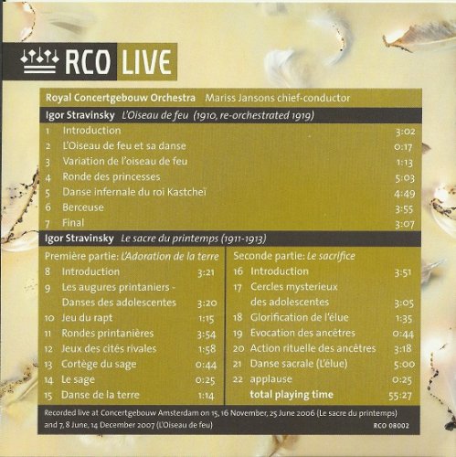 Mariss Jansons, Royal Concertgebouw Orchestra - Stravinsky: The Firebird, The Rite Of Spring (2008) [SACD]