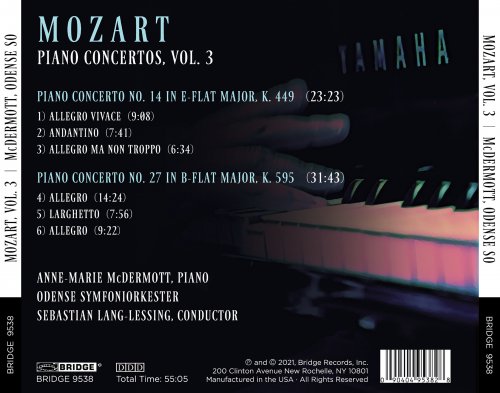 Anne-Marie McDermott, Odense Symfoniorkester & Sebastian Lang-Lessing - Mozart Piano Concertos, Vol. 3 (2021) [Hi-Res]