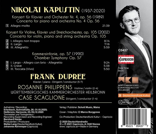 Frank Dupree, Wurttemberg Chamber Orchestra of Heilbronn & Case Scaglione - Kapustin: Orchestral Works (2021) [Hi-Res]
