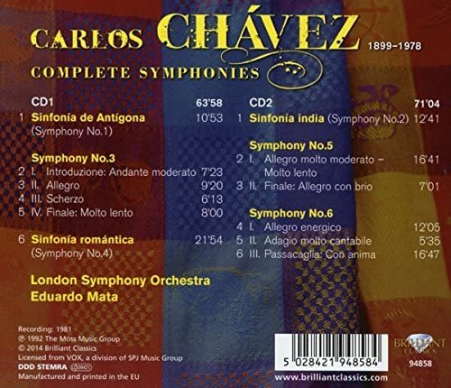 London Symphony Orchestra & Eduardo Mata - Chávez: Complete Symphonies (2014)