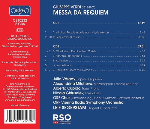 Leif Segerstam, Vienna Radio Symphony Orchestra - Verdi: Messa da requiem (2021) [Hi-Res]