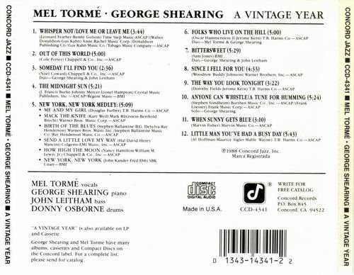 Mel Torme & George Shearing - A Vintage Year (1988)