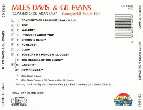 Miles Davis & Gil Evans - Concierto de Aranjuez (1988)