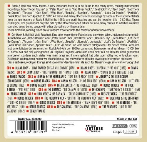 Duane Eddy, Johnny, The Hurricanes, Sandy Nelson, The Fireballs, The Rock A-Teens, The Champs, The Piltdown Men, Dick Dale, The Del-Tones, The Ventures, The Shadows - Instrumental Rock and Roll, Vol. 1-10 (2017)