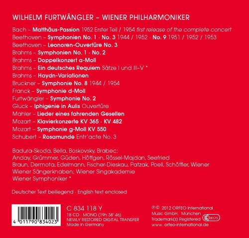 Wiener Philharmoniker, Wilhelm Furtwängler - Wiener Konzerte 1944-1954 (2016)