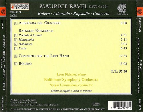 Leon Fleisher, Baltimore Symphony Orchestra, Sergiu Comissiona - Ravel: Bolero, Alborada, Rapsodie, Concerto (1997) CD-Rip