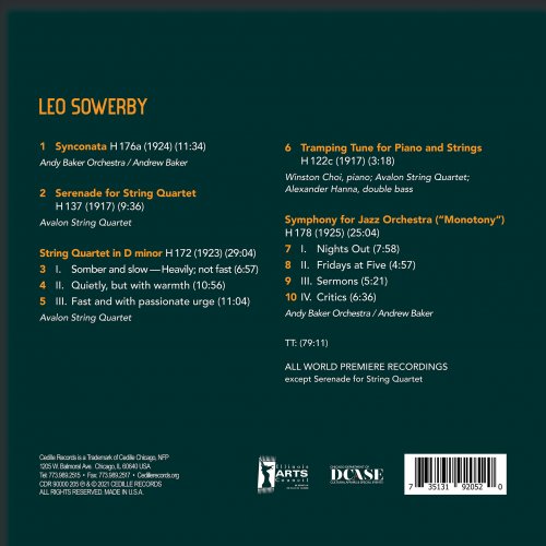 Andy Baker Orchestra, Avalon String Quartet & Andy Baker - Leo Sowerby: The Paul Whiteman Commissions & Other Early Works (2021) [Hi-Res]