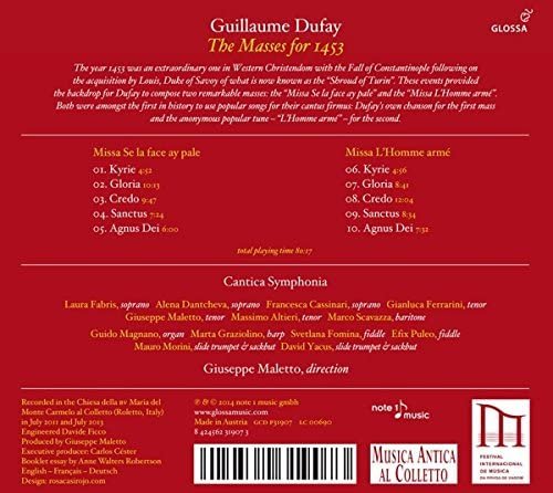 Cantica Symphonia - Dufay: The Masses for 1453 (2014)