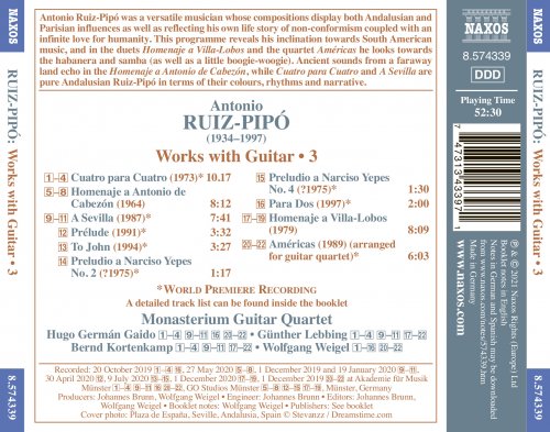 Monasterium Guitar Quartet - Ruiz-Pipó: Works with Guitar, Vol. 3 (2021)