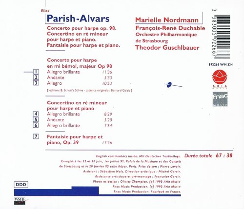 Marielle Nordmann, François-René Duchable, Theodor Guschlbauer - Parish-Alvars: Harp Concerto, Concertino for Harp and Piano (1993) CD-Rip