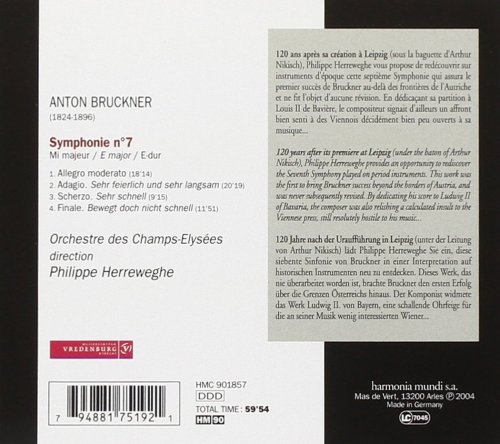 Orchestre des Champs-Elysées, Philippe Herreweghe - Bruckner: Symphony No. 7 (2004)