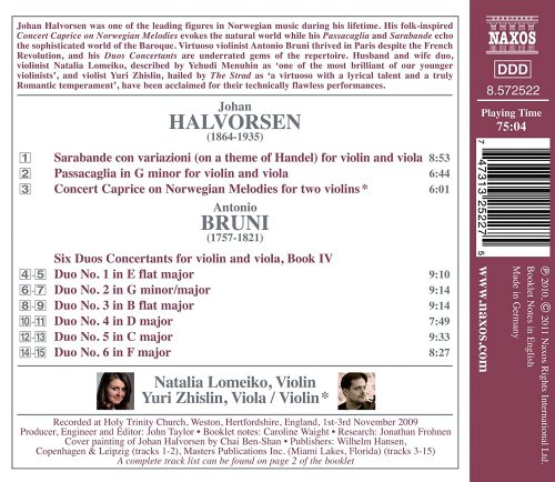 Natalia Lomeiko, Yuri Zhislin - Halvorsen & Bruni: Duos (2010) [Hi-Res]