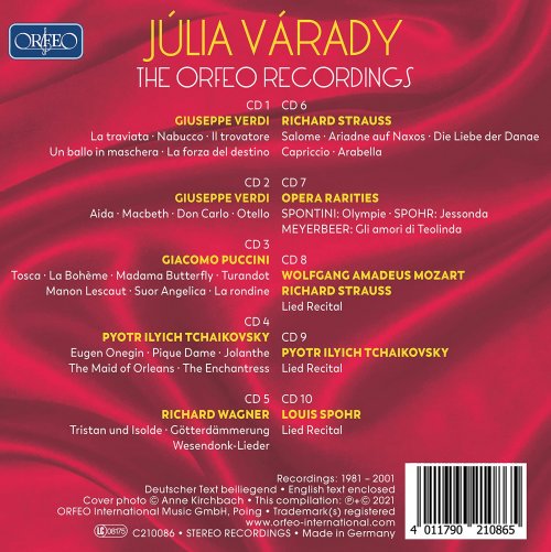 Júlia Varady - The Orfeo Recordings (2021)