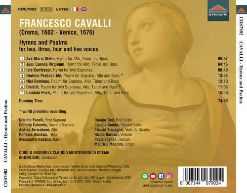 Bruno Gini, Andrea Arrivabene, Raffaele Giordani, Alessandro Ravasio, Giorgio Tosi, Claudia Combs - Cavalli: Musiche sacre (Excerpts) (2021) [Hi-Res]