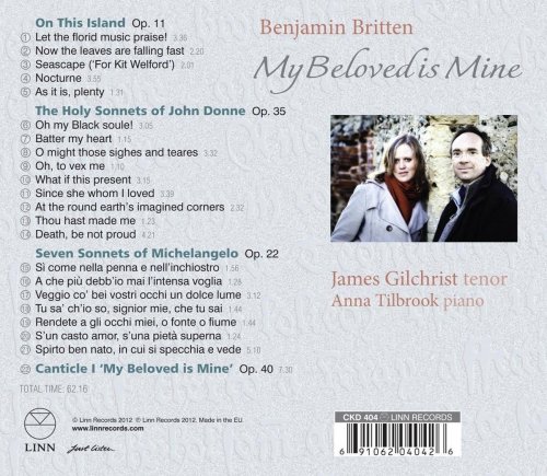 James Gilchrist and Anna Tilbrook - Britten: My Beloved is Mine (2012) [Hi-Res]