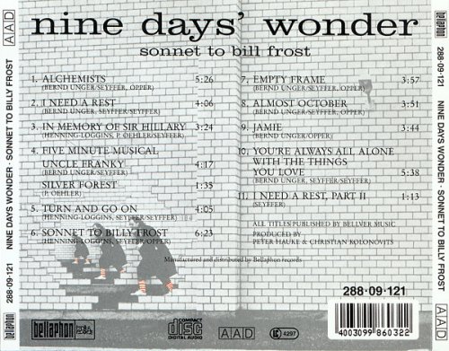 Nine Days' Wonder - Sonnet To Billy Frost (Reissue) (1976/1993)