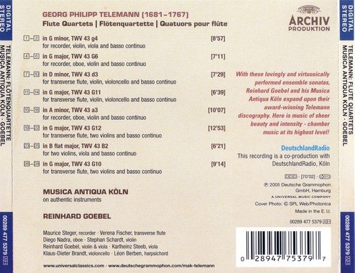 Musica Antiqua Koln, Reinhard Goebel - Telemann: Flotenquartette (2005) CD-Rip