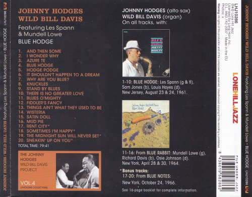 Johnny Hodges & Wild Bill Davis - Blue Hodge (2007)