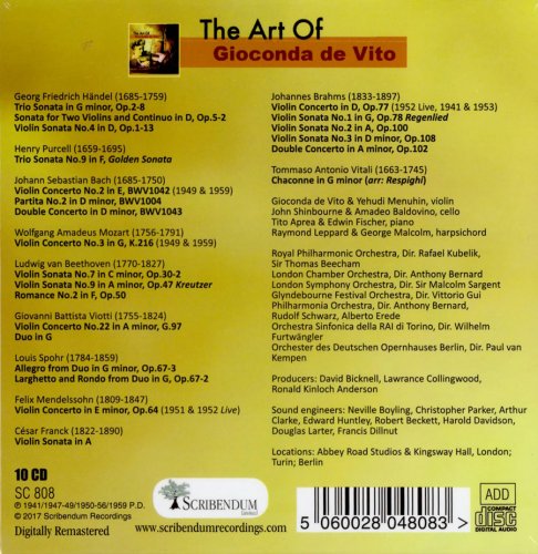 Gioconda de Vito - The Art of Gioconda de Vito (2017) [10CD Box Set]