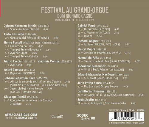 Dom Richard Gagné - Festival au grand-orgue (2015) [Hi-Res]