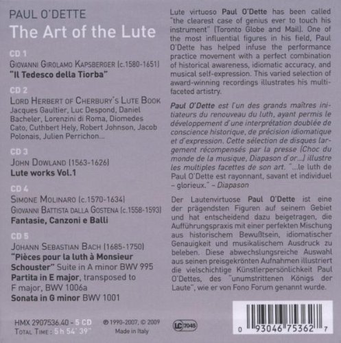 Paul O'Dette - The Art of the Lute [5CD] (2013)