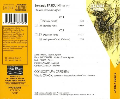 Consortium Carissimi, Vittorio Zanon - Pasquini: Santa Agnese (2003)