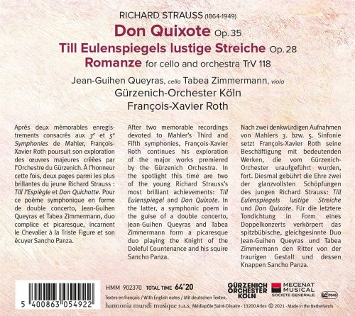 Gürzenich-Orchester Köln, Jean-Guihen Queyras, Tabea Zimmermann & François-Xavier Roth - Richard Strauss: Don Quixote. Till Eulenspiegel (2021) [Hi-Res]